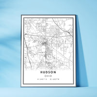 Hudson, Ohio Modern Map Print 