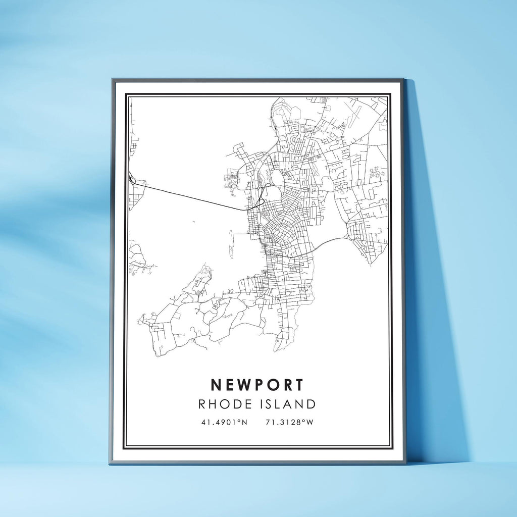 Newport, Rhode Island Modern Map Print 