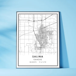 Salina, Kansas Modern Map Print 