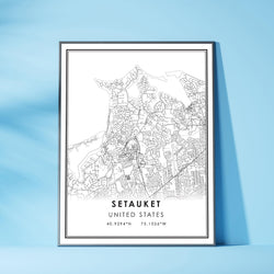 Setauket, United States Modern Map Print 