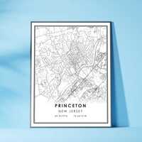 Princeton, New Jersey Modern Map Print 