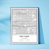 
              Oak Park, Illinois Modern Map Print 
            