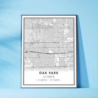 
              Oak Park, Illinois Modern Map Print 
            