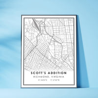 
              Scott's Addition, Richmond, Virginia Modern Map Print 
            