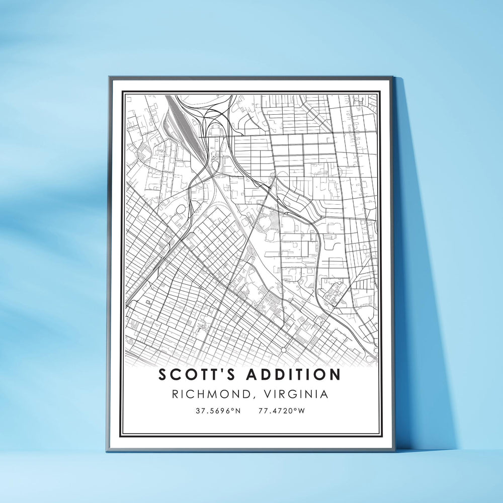 Scott's Addition, Richmond, Virginia Modern Map Print 