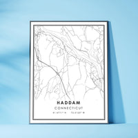 Haddam, Connecticut Modern Map Print 