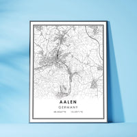 
              Aalen, Germany Modern Style Map Print
            