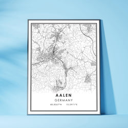 Aalen, Germany Modern Style Map Print