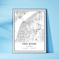 Fort Myers, Florida Modern Map Print 