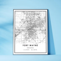 
              Fort Wayne, Indiana Modern Map Print 
            