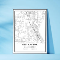
              Gig Harbor, Washington Modern Map Print 
            