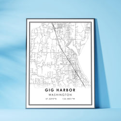 Gig Harbor, Washington Modern Map Print 