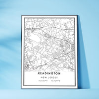 Readington, New Jersey Modern Map Print 