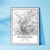 
              Chattanooga, Tennessee Modern Map Print 
            