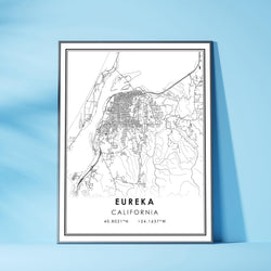 Eureka, California Modern Map Print 