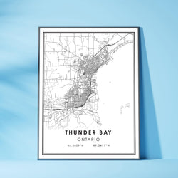 Thunder Bay, Ontario Modern Style Map Print