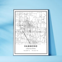 
              Hammond, Louisiana Modern Map Print 
            