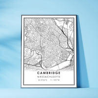 
              Cambridge, Massachusetts Modern Map Print 
            