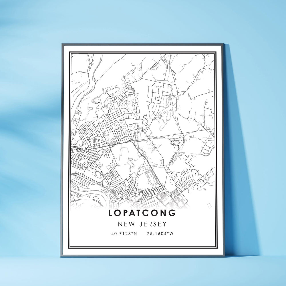Lopatcong, New Jersey Modern Map Print 