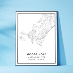 Woods Hole, Massachusetts Modern Map Print