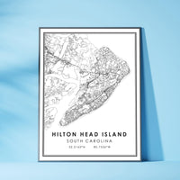 
              Hilton Head Island, South Carolina Modern Map Print 
            