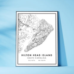 Hilton Head Island, South Carolina Modern Map Print 
