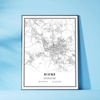 
              Rivne, Ukraine Modern Style Map Print 
            