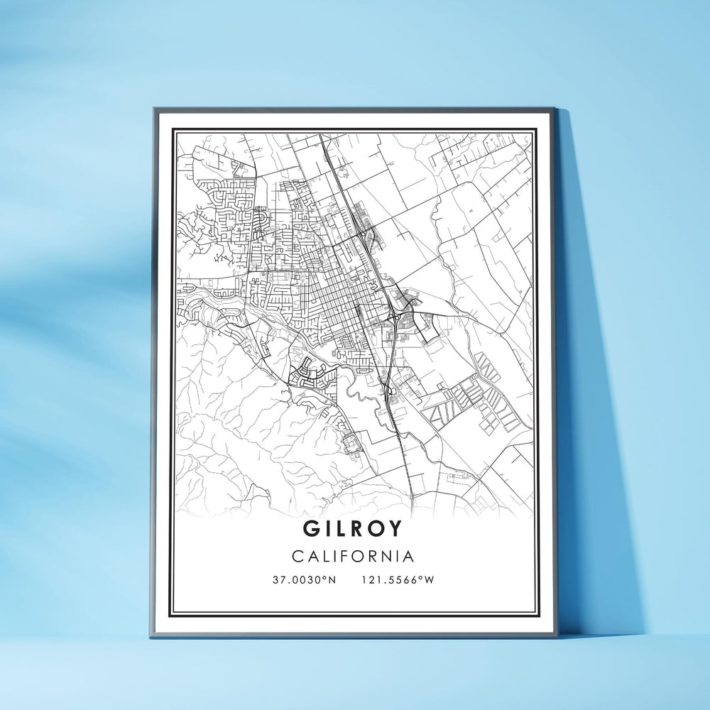 Gilroy, California Modern Map Print 
