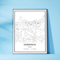 Sorrento, Italy Modern Style Map Print 