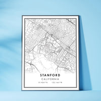 Stanford, California Modern Map Print 