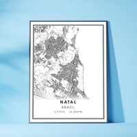 
              Natal, Brazil Modern Style Map Print 
            