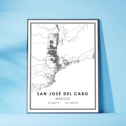 San Jose del Cabo, Mexico Modern Style Map Print 