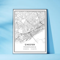 
              Chester, Pennsylvania Modern Map Print 
            