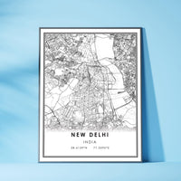 
              New Delhi, India Modern Style Map Print 
            