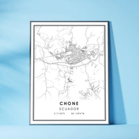 Chone, Ecuador Modern Style Map Print 