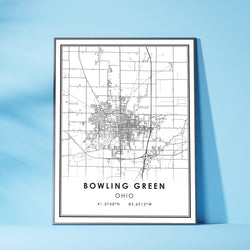 Bowling Green, Ohio Modern Map Print 