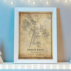 Castle Rock, Colorado Vintage Style Map Print 