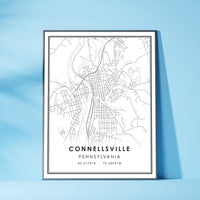 
              Connellsville, Pennsylvania Modern Map Print 
            