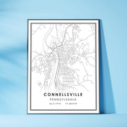 Connellsville, Pennsylvania Modern Map Print 