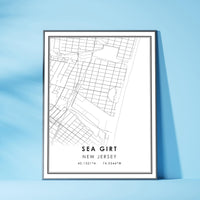 Sea Girt, New Jersey Modern Map Print 