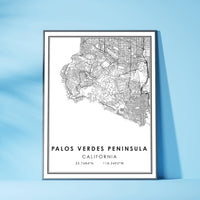 
              Palos Verdes Peninsula Modern Map Print 
            
