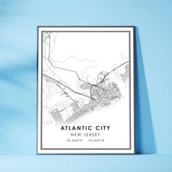 Atlantic City, New Jersey Modern Map Print