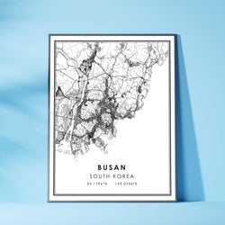 Busan, South Korea Modern Style Map Print 