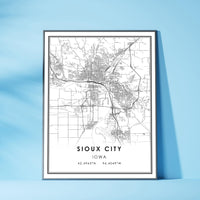 
              Sioux City, Iowa Modern Map Print 
            