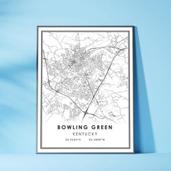 Bowling Green, Kentucky Modern Map Print 