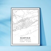 
              Bluefield, West Virginia Modern Map Print 
            