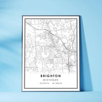 
              Brighton, Michigan Modern Map Print 
            