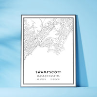 
              Swampscott, Massachusetts Modern Map Print
            