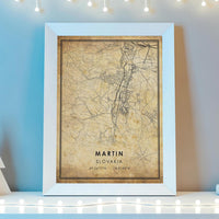 Martin, Slovakia Vintage Style Map Print 
