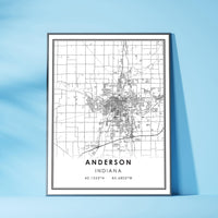 
              Anderson, Indiana Modern Map Print 
            